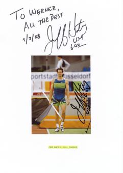 2  x  Jeff Hartwig  USA  Leichtathletik  Autogramm Karte  original signiert 