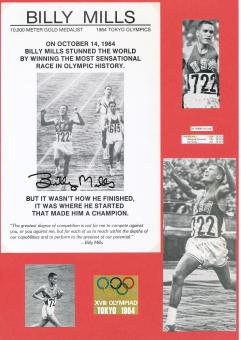 Billy Mills  USA  Leichtathletik  Autogramm Karte  original signiert 