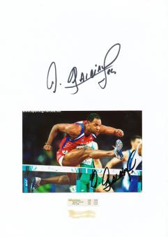 2  x  Anier Garcia  Kuba  Leichtathletik  Autogramm Karte  original signiert 