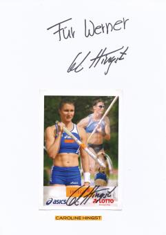 2  x  Caroline Hingst  Leichtathletik  Autogramm Karte  original signiert 