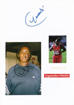 2  x  Yumileide Cumba  Kuba  Leichtathletik  Autogramm Karte  original signiert 