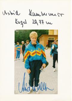 2  x  Astrid Kumbernuss   Leichtathletik  Autogramm Karte  original signiert 