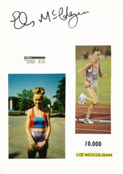 Liz McColgan  Großbritanien   Leichtathletik  Autogramm Karte  original signiert 