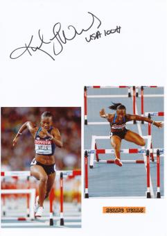 Kellie Wells  USA   Leichtathletik  Autogramm Karte  original signiert 