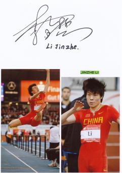 Li Jinzhe  China  Leichtathletik  Autogramm Karte  original signiert 