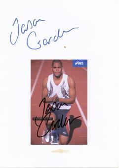 2  x  Jason Gardener  Großbritanien   Leichtathletik  Autogramm Karte  original signiert 