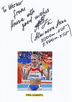 Anna Alminova  Rußland  Leichtathletik  Autogramm Karte  original signiert 