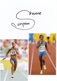 Sherone Simpson  Jamaika  Leichtathletik  Autogramm Karte  original signiert 