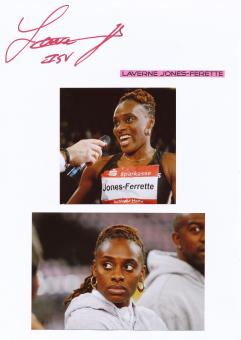 LaVerne Jones Ferrette   Leichtathletik  Autogramm Karte  original signiert 