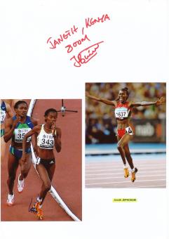 2  x  Janeth Jepkosgei  Kenia  Leichtathletik  Autogramm Karte  original signiert 