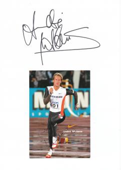 2  x  Andre Niklaus   Leichtathletik  Autogramm Karte  original signiert 