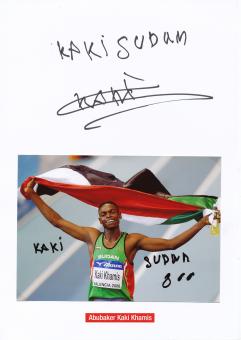 2  x  Abubaker Kaki Khamis  Sudan  Leichtathletik  Autogramm Karte  original signiert 