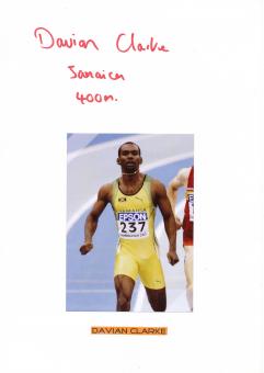 Davian Clarke  Jamaika  Leichtathletik  Autogramm Karte  original signiert 