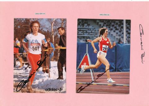 3  x  Corneli Bürki  Schweiz  Leichtathletik  Autogramm Karte  original signiert 