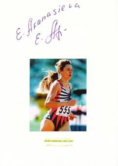 Jelena Afanasjeva  Rußland  Leichtathletik  Autogramm Karte  original signiert 