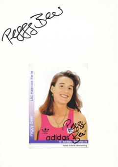 2  x  Peggy Beer  Leichtathletik  Autogramm Karte  original signiert 
