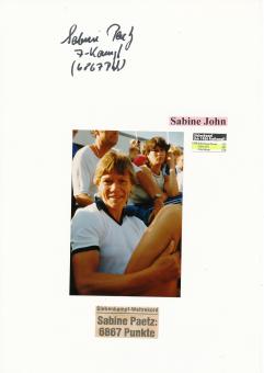 Sabine John  DDR  Leichtathletik  Autogramm Karte  original signiert 