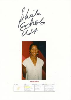 Sheila Echols  USA  Leichtathletik  Autogramm Karte  original signiert 