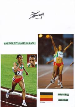 Meselech Melkamu  Äthiopien  Leichtathletik  Autogramm Karte  original signiert 