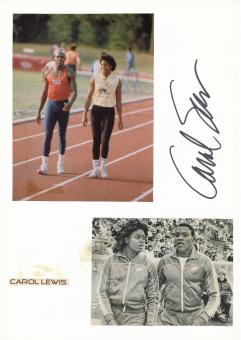 Carol Lewis  USA  Leichtathletik  Autogramm Karte  original signiert 