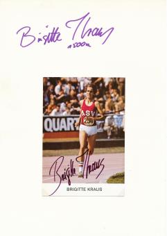 2  x  Brigitte Kraus  Leichtathletik  Autogramm Karte  original signiert 