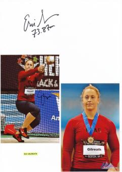 2  x  Erin Gilreath  USA  Leichtathletik  Autogramm Karte  original signiert 