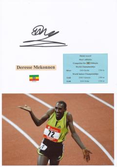 Deresse Mekonnen  Äthiopien   Leichtathletik  Autogramm Karte  original signiert 