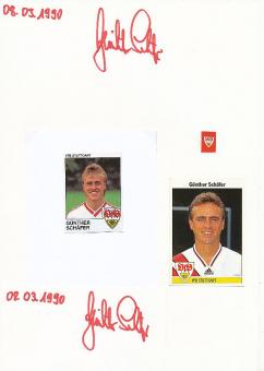 2  x  Günter Schäfer  VFB Stuttgart   Fußball Autogramm Karte  original signiert 