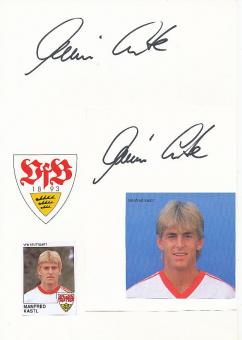 2  x  Manfred Kastl  VFB Stuttgart   Fußball Autogramm Karte  original signiert 