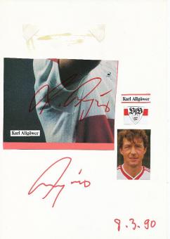 2  x  Karl Allgöwer  VFB Stuttgart   Fußball Autogramm Karte  original signiert 