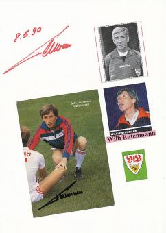 2  x  Willi Entenmann † 2012  VFB Stuttgart  Fußball Autogramm Karte  original signiert 