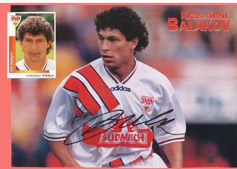 Krassimir Balakov  VFB Stuttgart  Fußball Autogramm Bild  original signiert 