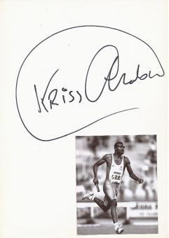 Kriss Akabusi  GB   Leichtathletik Autogramm Karte original signiert 