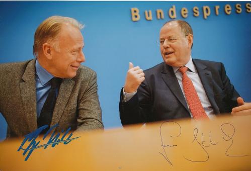 Jürgen Trittin & Peer Steinbrück  Politik Autogramm 30 x 20 cm Foto original signiert 
