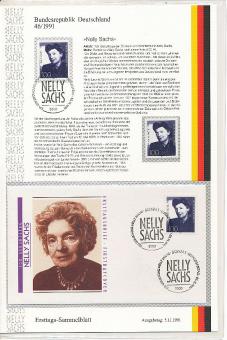 Nelly Sachs  1991  Erstagsbrief Sammelblatt 