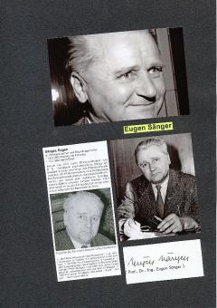 Eugen Sänger † 1964 Raumfahrt Pionier  Autogramm Karte original signiert 