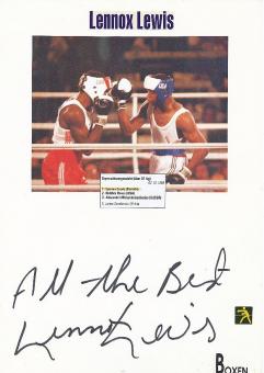 Lennox Lewis  England  Weltmeister  Boxen  Autogramm Karte original signiert 