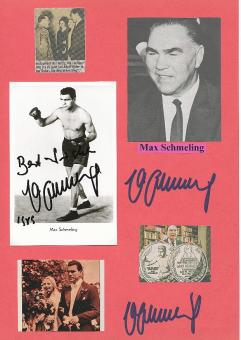 3  x  Max Schmeling † 2005  Deutschland Weltmeister  Boxen  Autogrammkarte  original signiert 