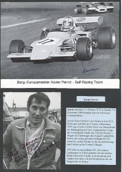 2  x  Xavier Perrot † 2008  CH   Formel 1  Auto Motorsport  Autogrammkarte + Foto  original signiert 