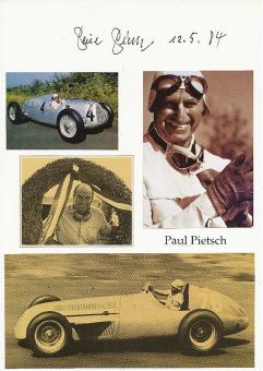 Paul Pietsch † 2012  Formel 1  Auto Motorsport Autogramm Karte original signiert 