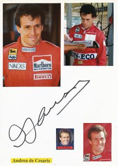 Andrea de Cesaris † 2014  ITA  Formel 1  Auto Motorsport  Autogramm Karte  original signiert 