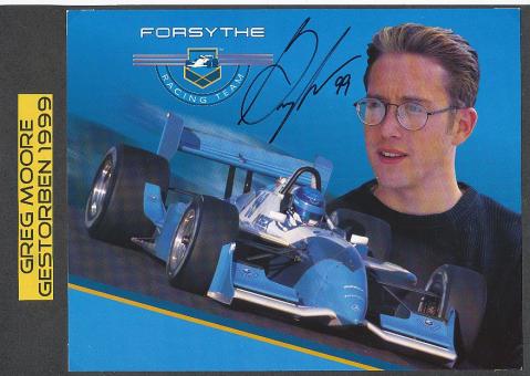 Greg Moore † 1999  Kanada  Auto Motorsport  Autogrammkarte  original signiert 