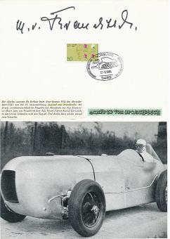 Manfred von Brauchitsch † 2003  Formel 1  Auto Motorsport  Autogramm Karte  original signiert 