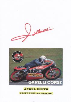 Angel Nieto † 2017 ESP  13 x Weltmeister  Motorrad Sport Autogramm Karte  original signiert 