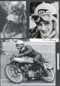 Werner Haas † 1956  NSU  Motorrad Sport Autogrammkarte original signiert 