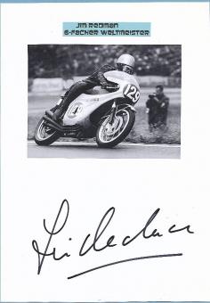 Jim Redman GB  6 x Weltmeister  Motorrad Sport Autogramm Karte  original signiert 