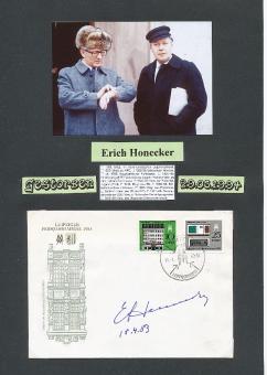 Erich Honecker † 1994 DDR SED Politik Ersttags Briefumschlag 1983 Leipzig original signiert 