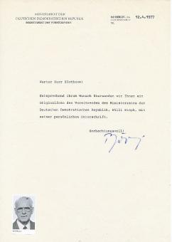 Willi Stoph † 1999  DDR SED  Politik Brief  original signiert 