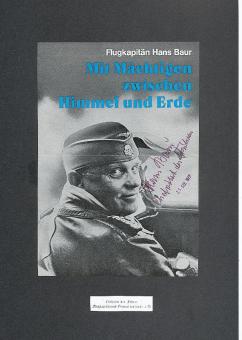 Hans Baur † 1993  Flugkapitän Militär Autogramm Bild original signiert 