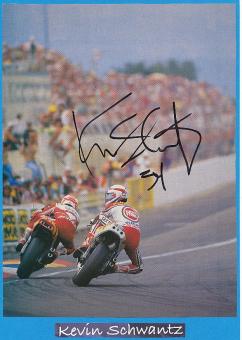 Kevin Schwantz  USA  1993 Weltmeister Motorrad Autogramm Bild  original signiert 